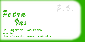 petra vas business card